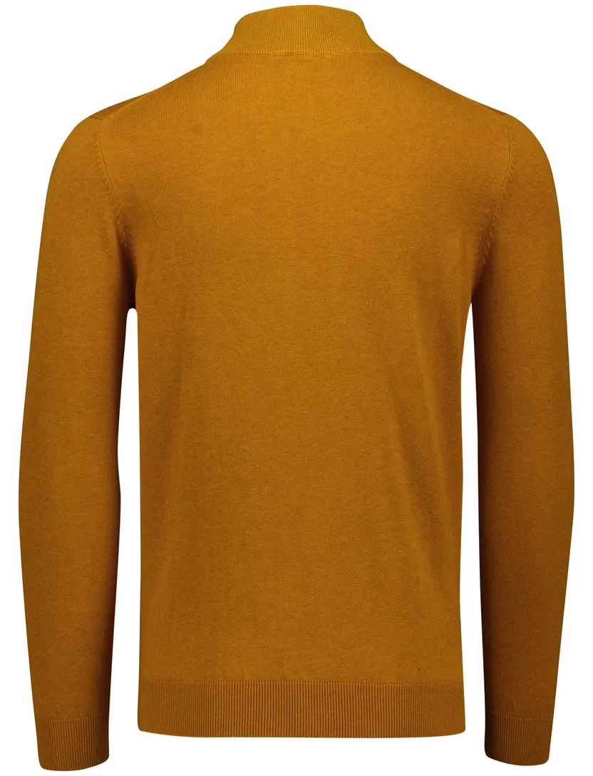 Half zip trui Portofino oker katoen