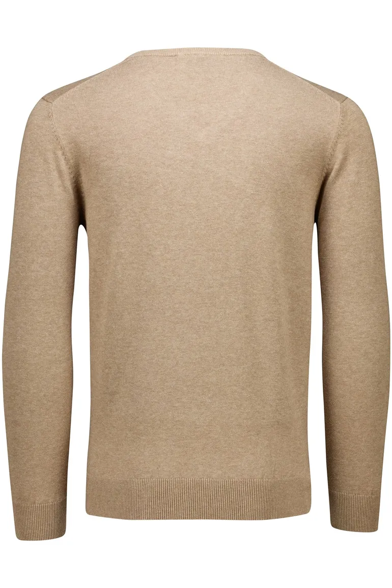 Portofino trui Vince v-hals gemeleerd beige normale fit