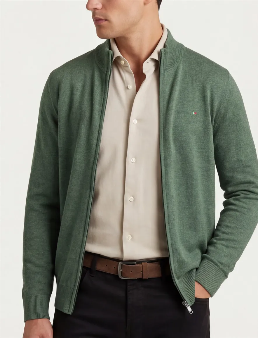 Portofino vest Zince groen katoen