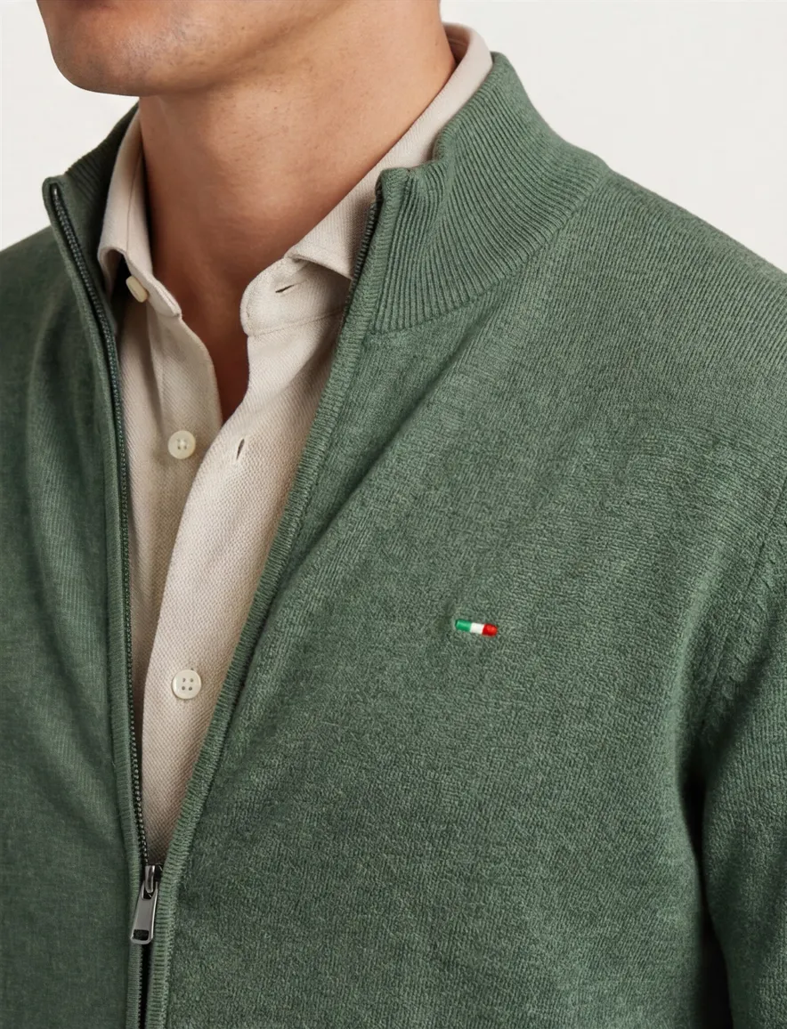 Portofino vest Zince groen katoen