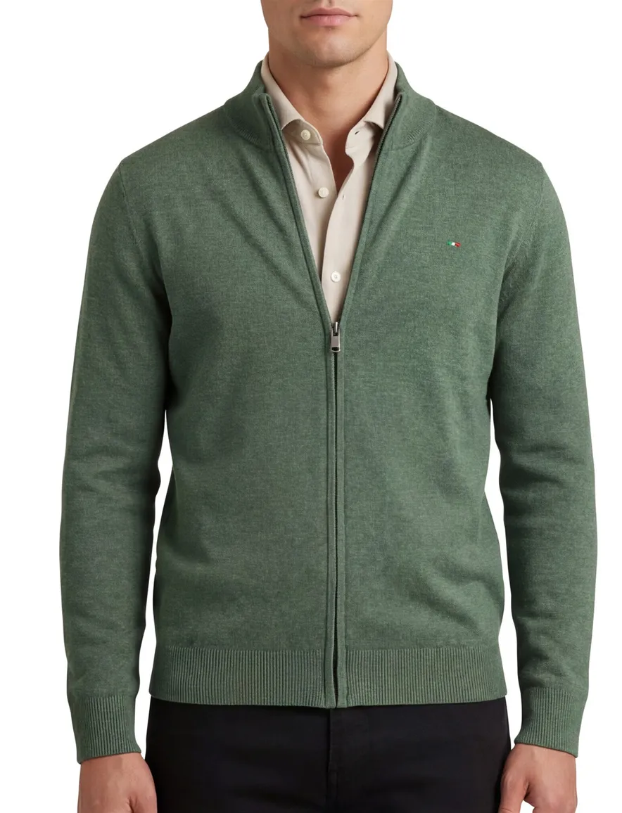 Portofino vest Zince groen katoen