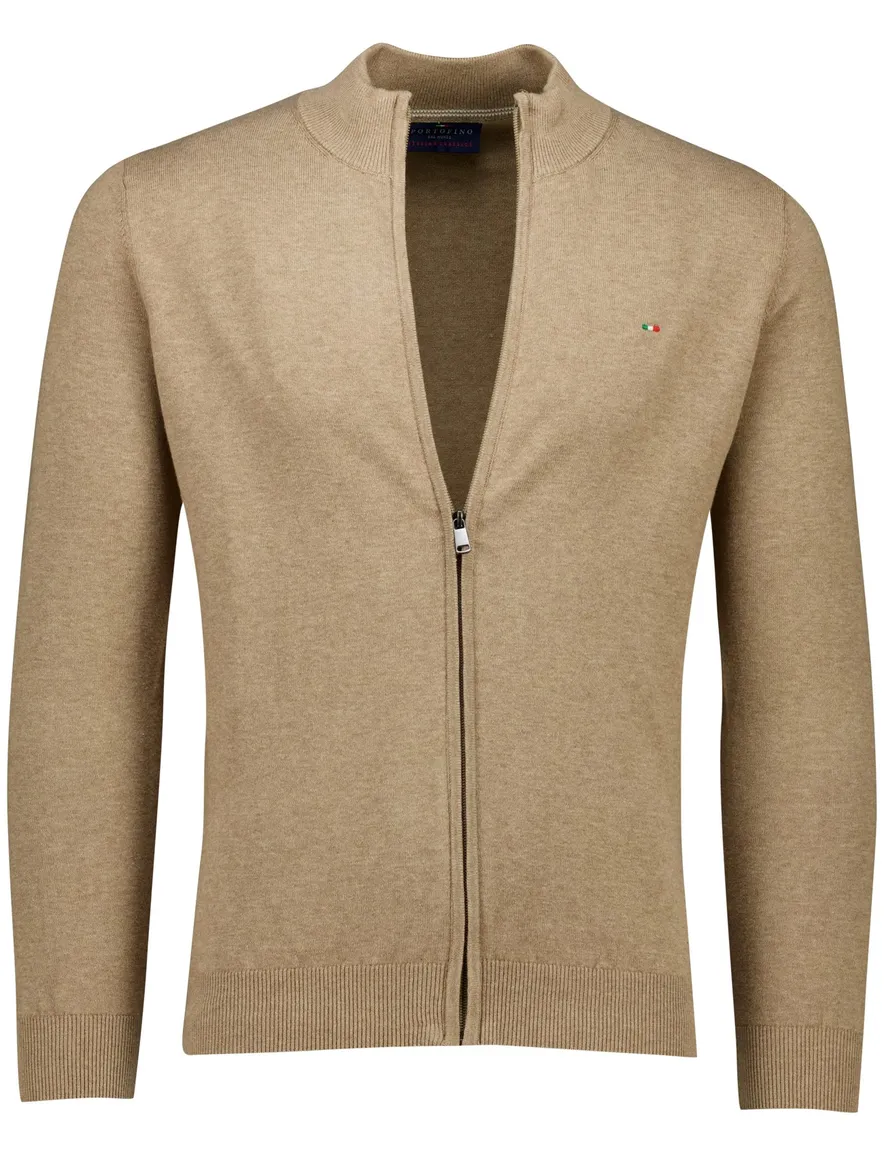 Portofino vest Zince camel gemeleerd