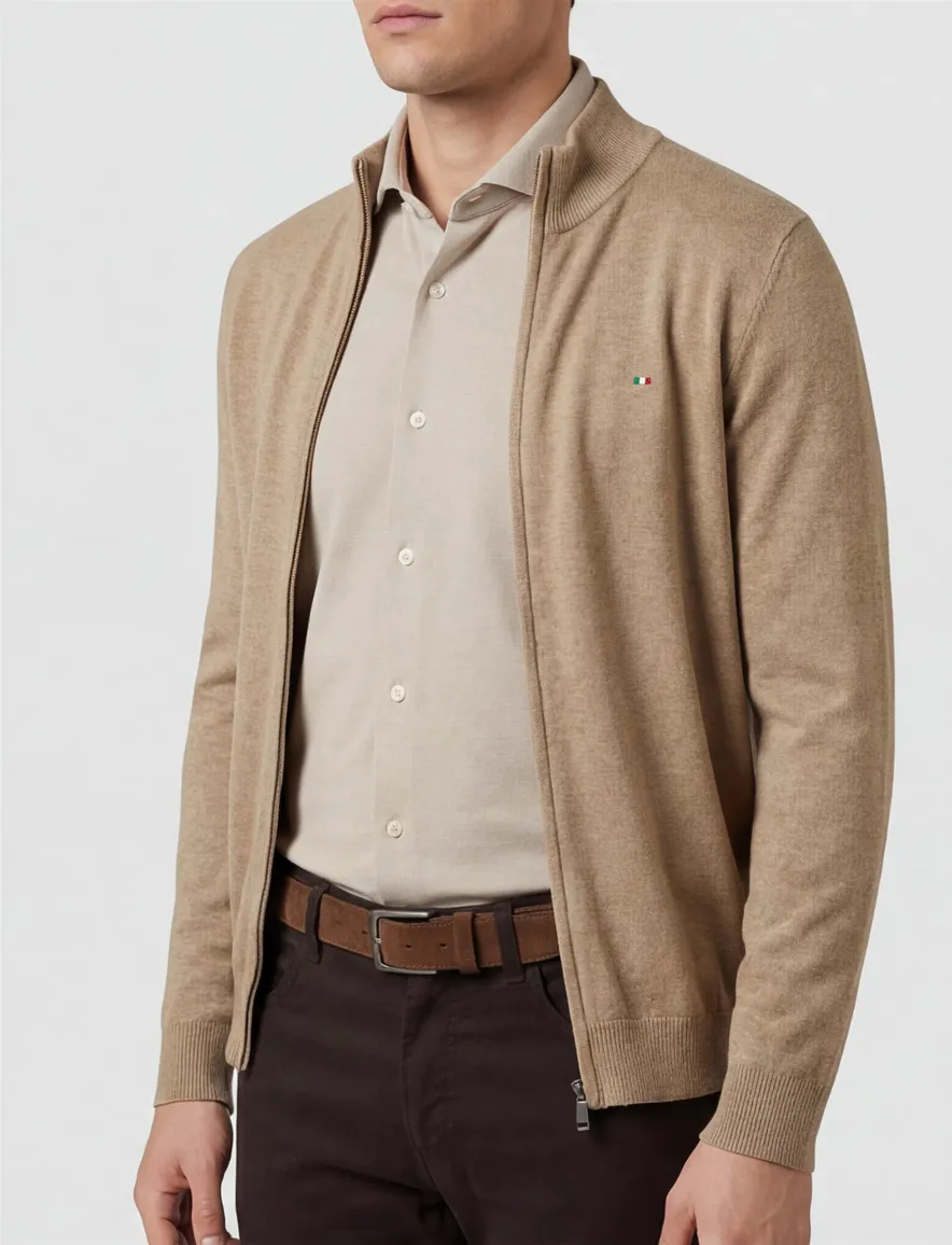 Portofino vest Zince camel gemeleerd