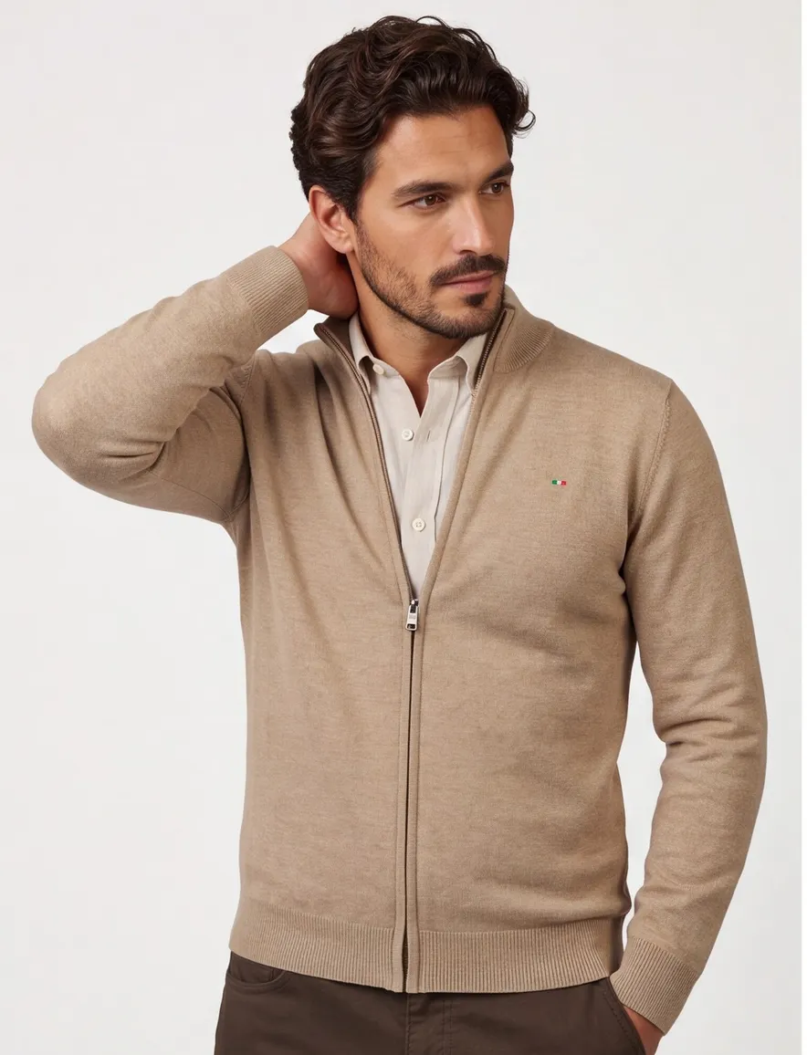 Portofino vest Zince camel gemeleerd