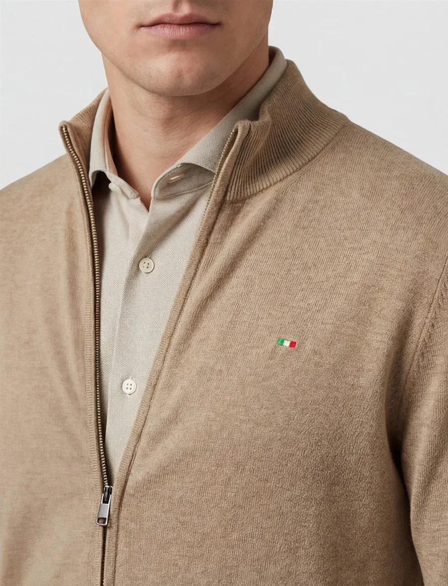 Portofino vest Zince camel gemeleerd