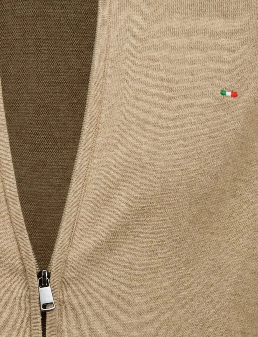 Portofino vest Zince camel gemeleerd