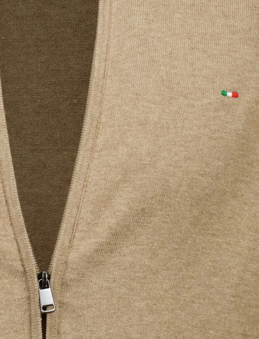 Portofino vest Zince camel gemeleerd