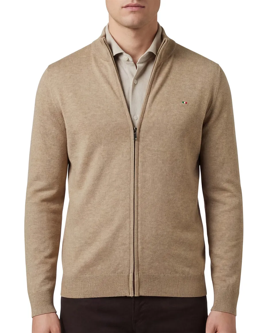 Portofino vest Zince camel gemeleerd
