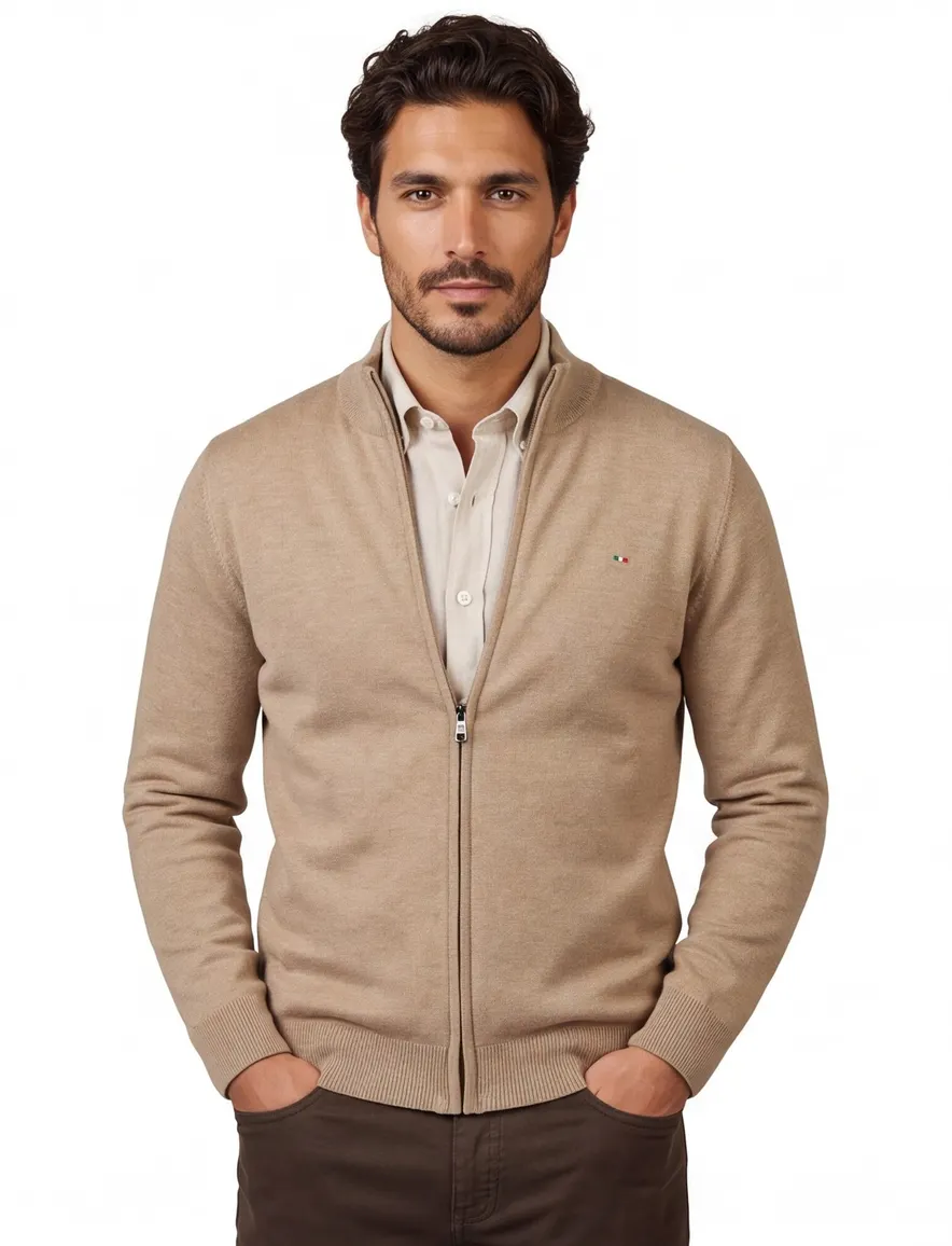 Portofino vest Zince camel gemeleerd