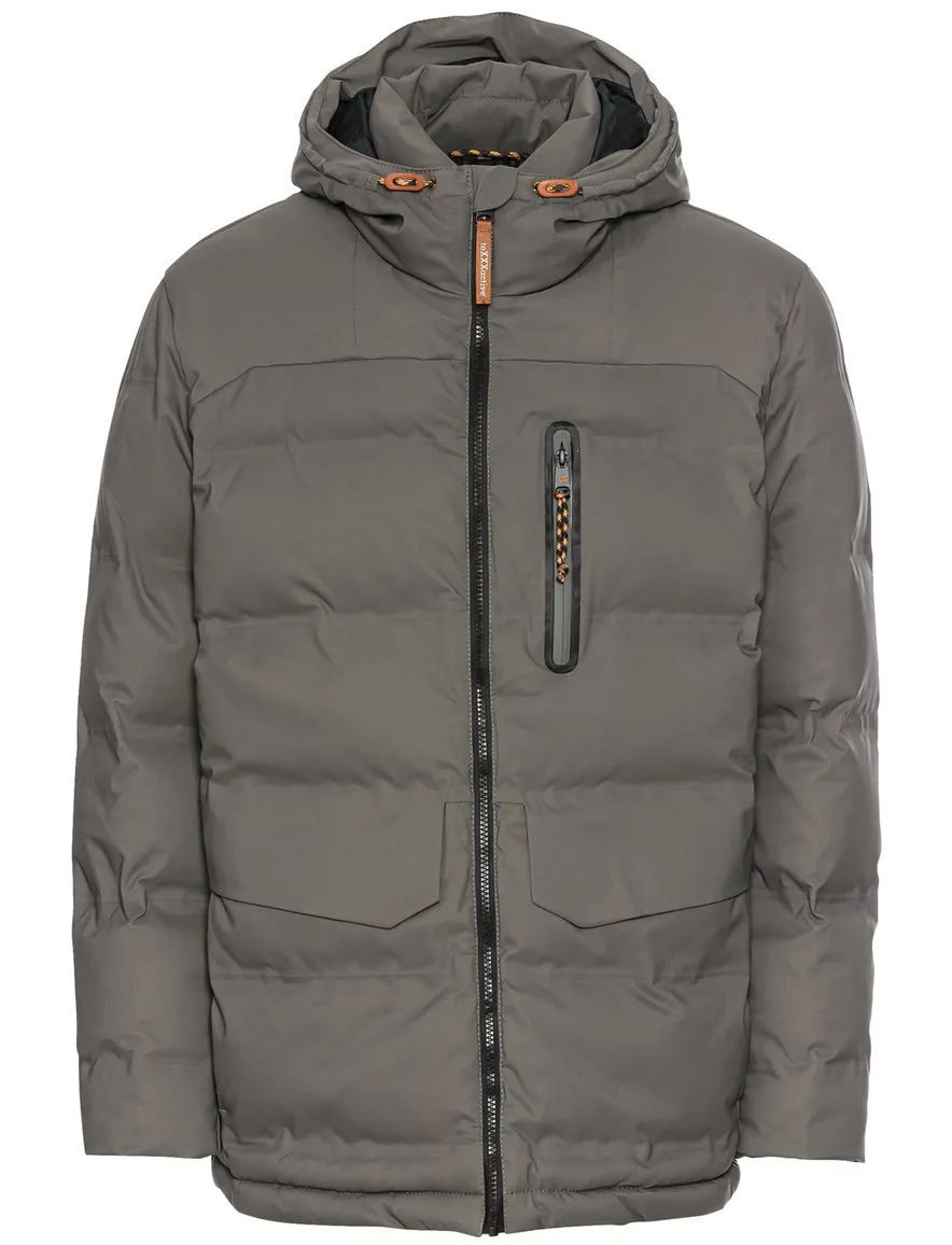 Camel Active Tussenjas grijs effen capuchon