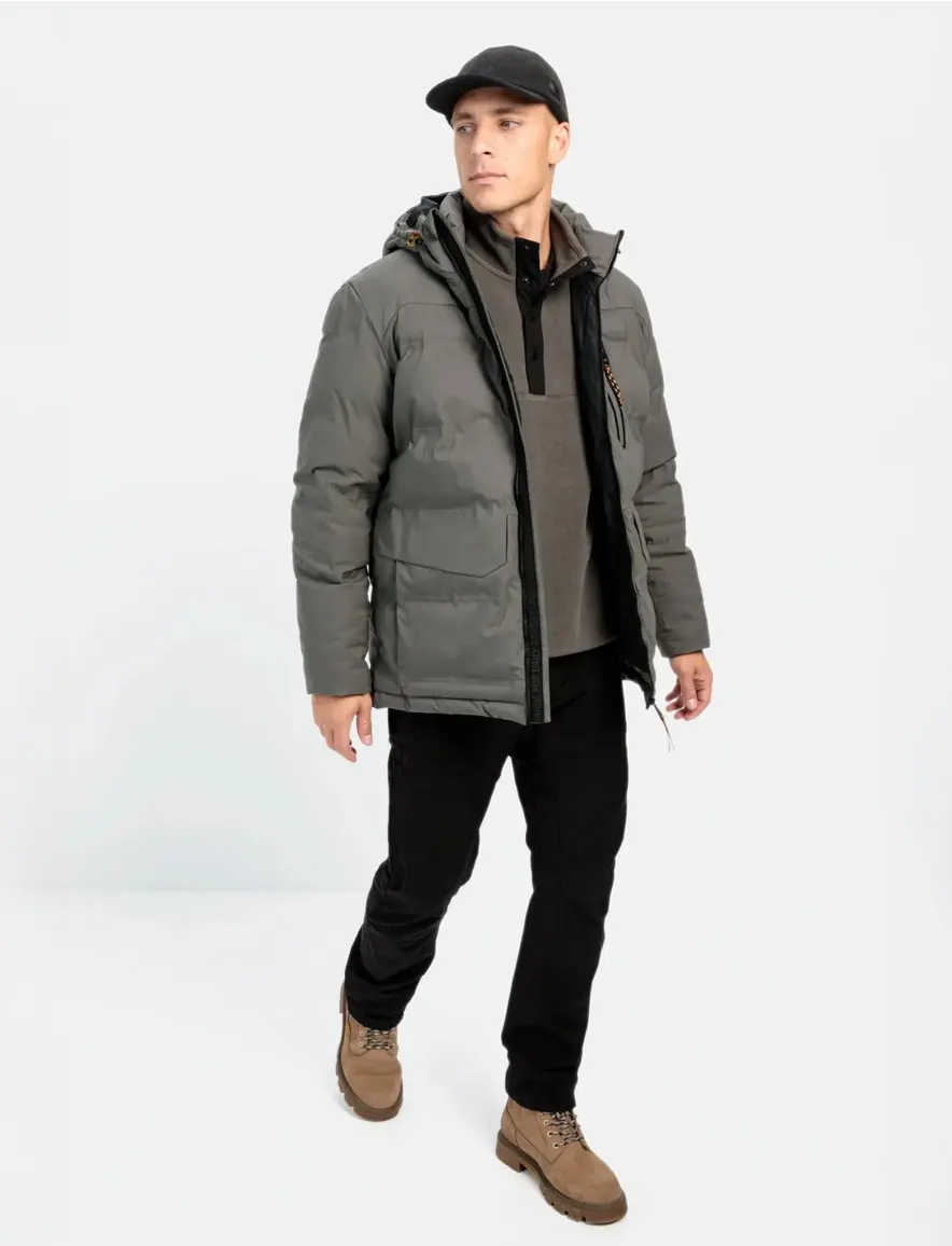 Camel Active Tussenjas grijs effen capuchon