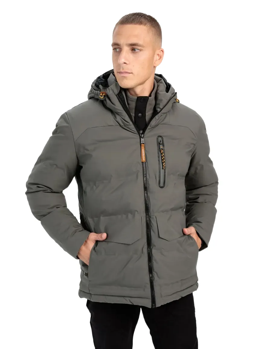 Camel Active Tussenjas grijs effen capuchon
