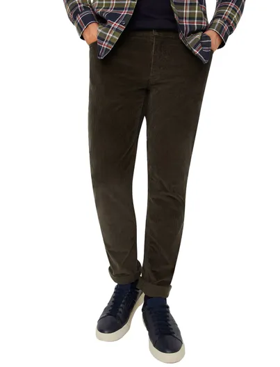 Brax Brax broek 5-pocket ribstof olijfgroen katoen