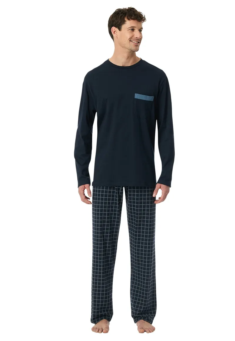 Pyjama donkerblauw Schiesser