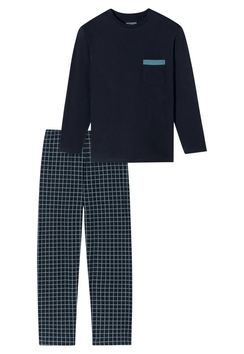 Pyjama donkerblauw Schiesser