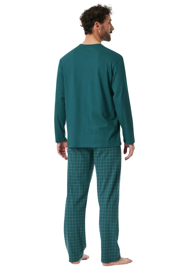 Schiesser pyjama groen normale fit