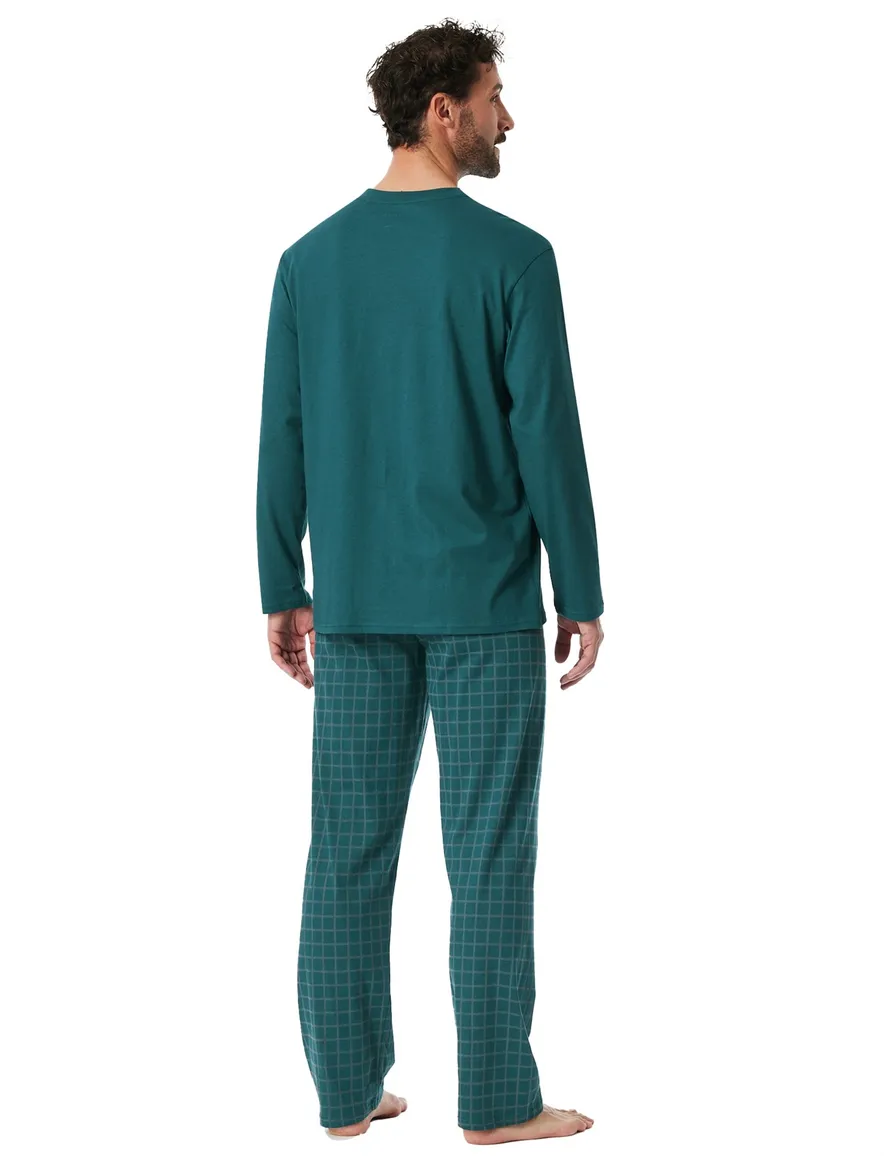 Schiesser pyjama groen normale fit