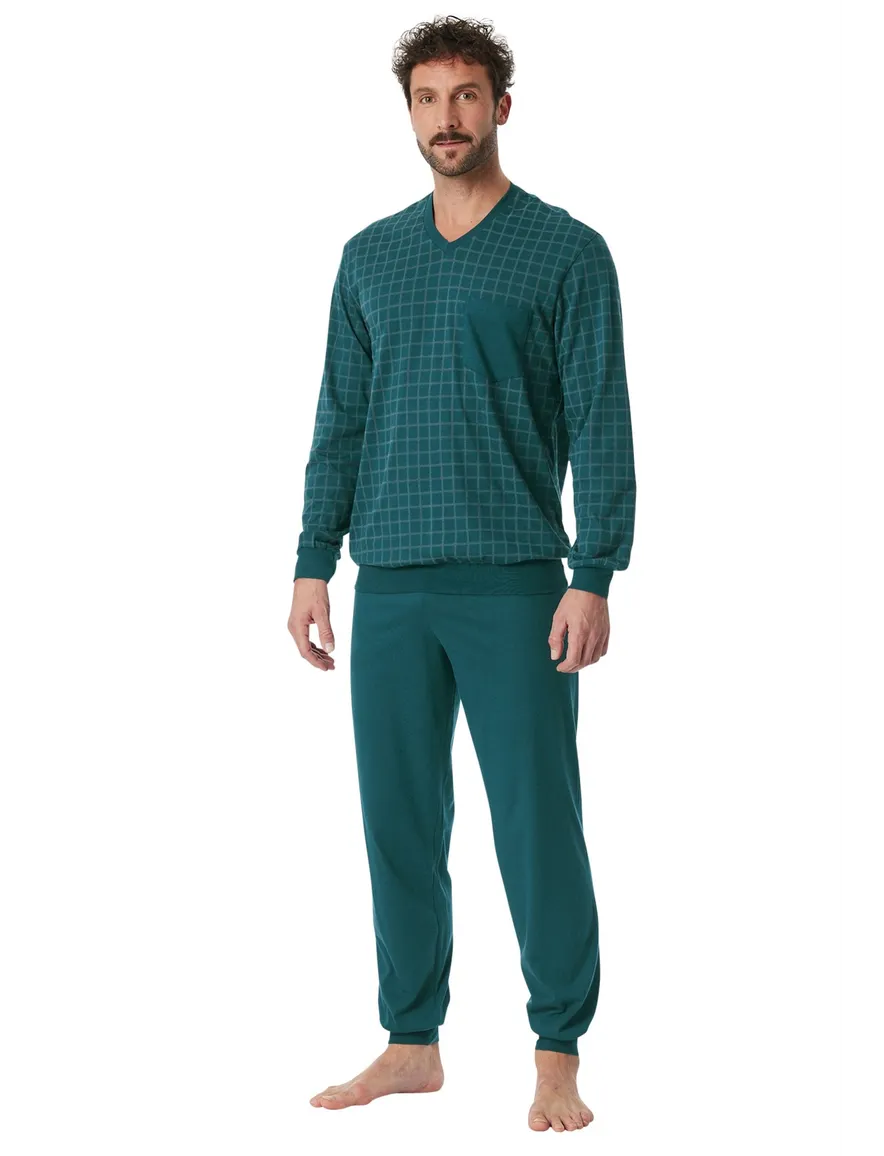 Pyjama groen Schiesser