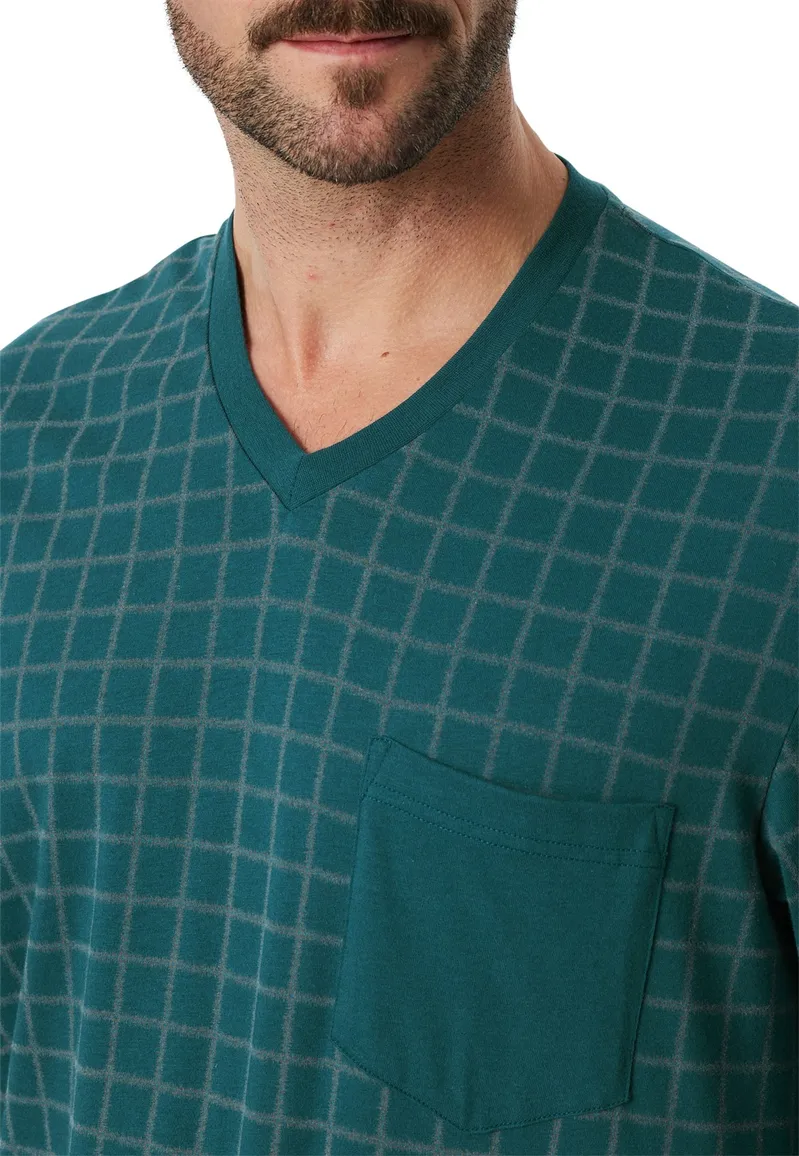 Schiesser pyjama groen katoen