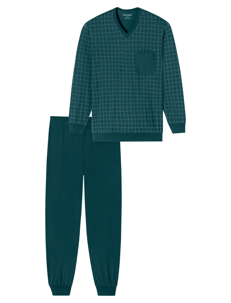 Pyjama groen Schiesser