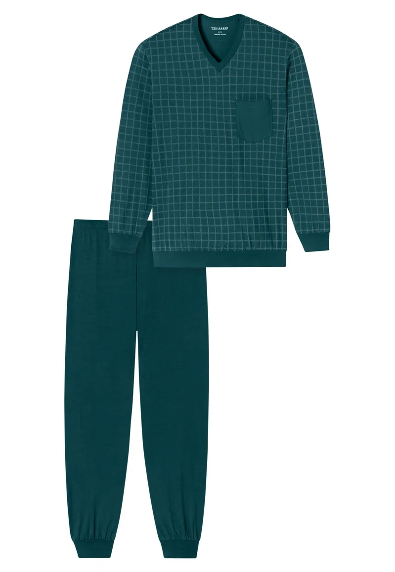 Schiesser pyjama groen katoen