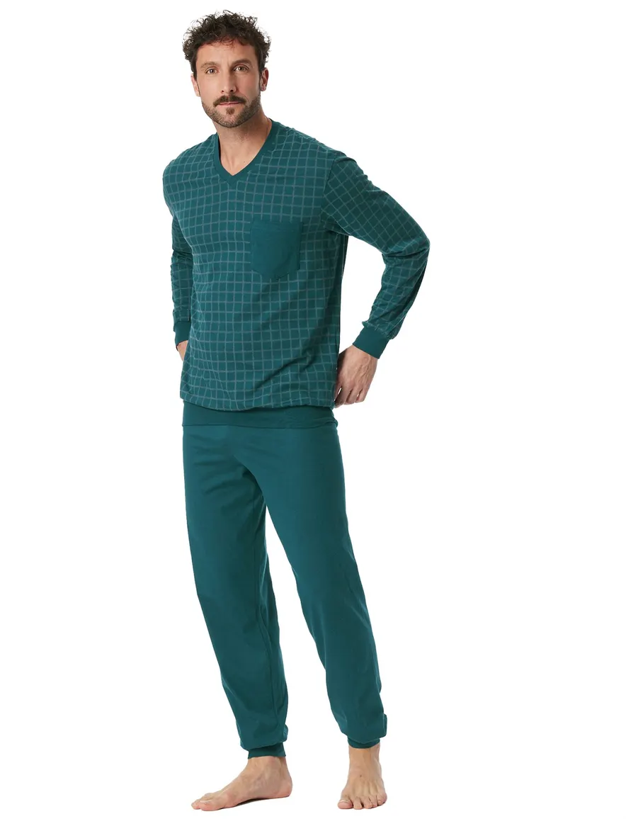 Pyjama groen Schiesser