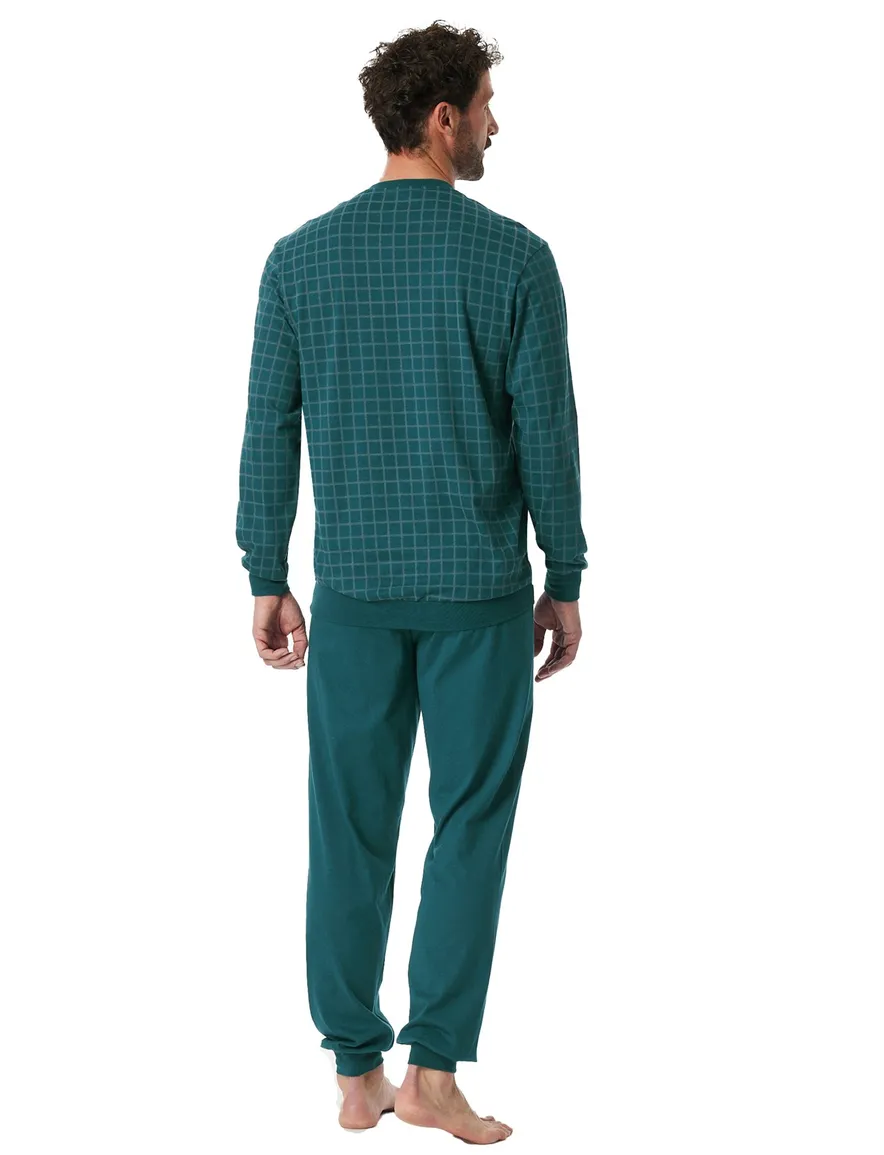 Schiesser pyjama groen katoen
