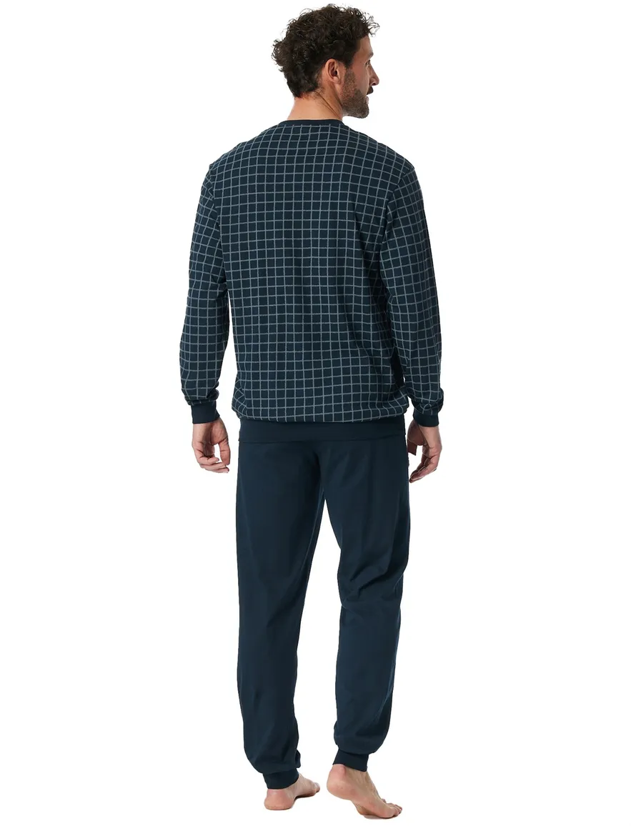 Schiesser pyjama navy geruit