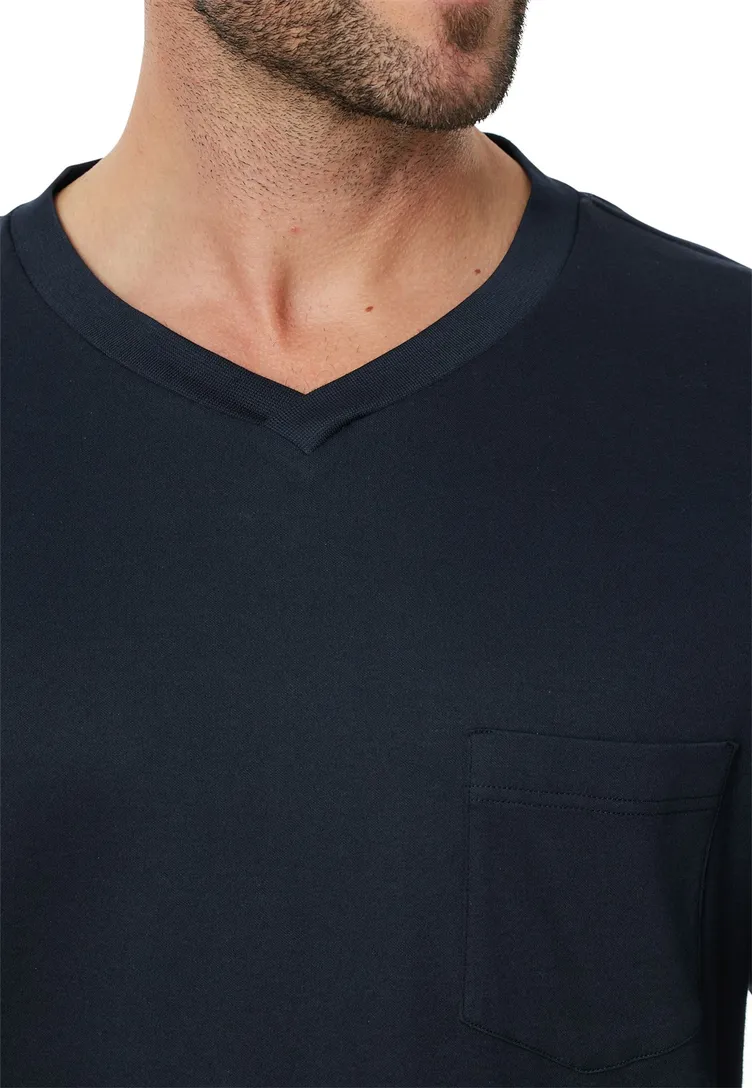 Pyjama Schiesser donkerblauw effen