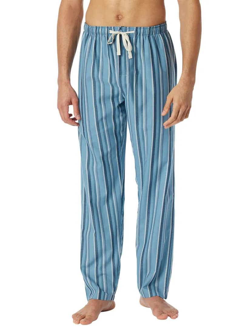 Pyjamabroek Schiesser blauw gestreept