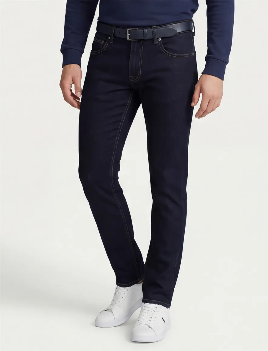 Gardeur jeans donkerblauw denim 5-pocket normale fit