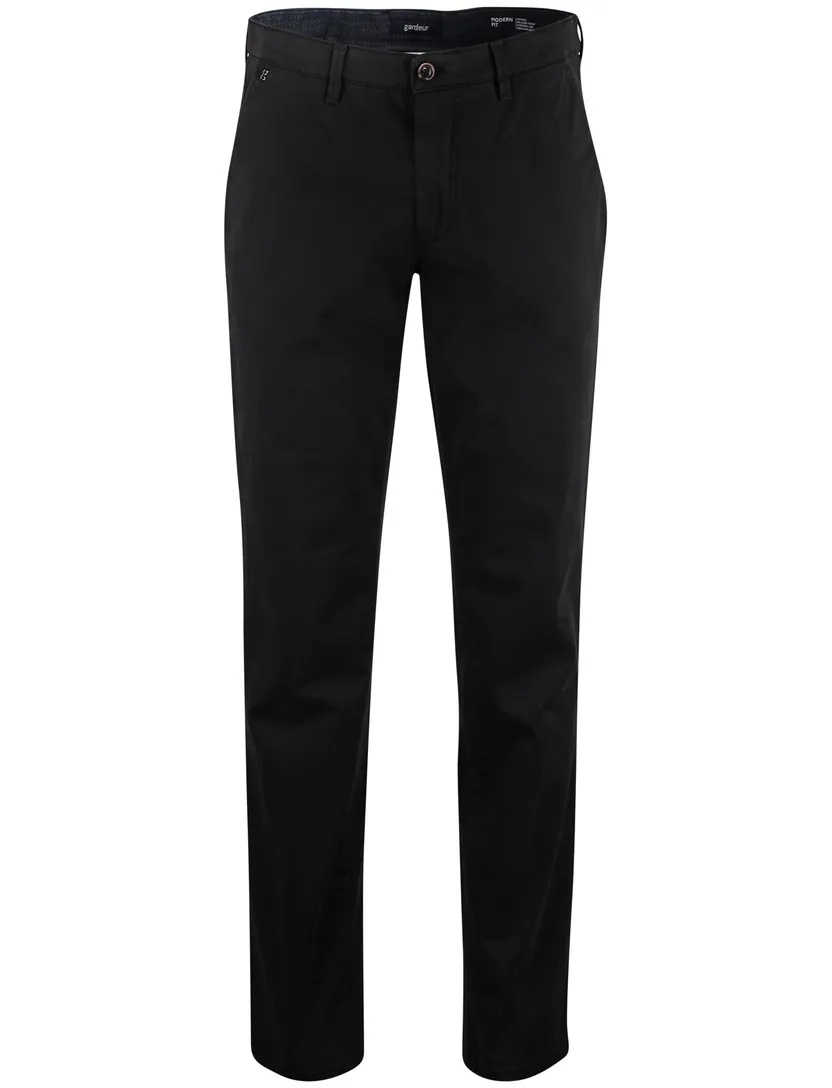 Gardeur pantalon katoen effen grijs flatfront normale fit