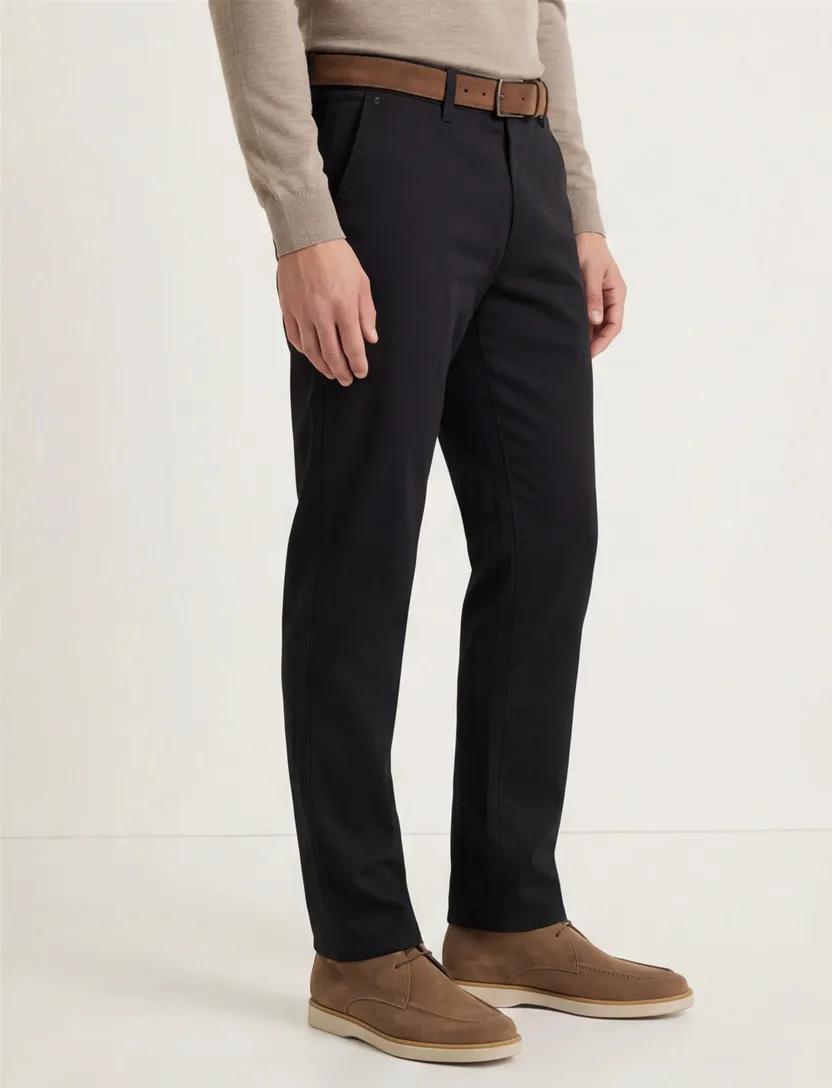 Gardeur pantalon katoen effen grijs flatfront normale fit
