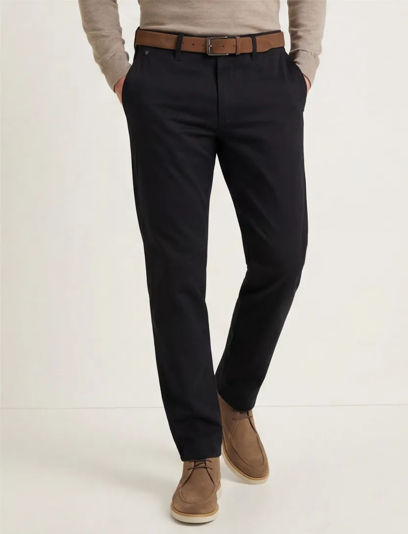 Gardeur pantalon katoen effen grijs flatfront normale fit