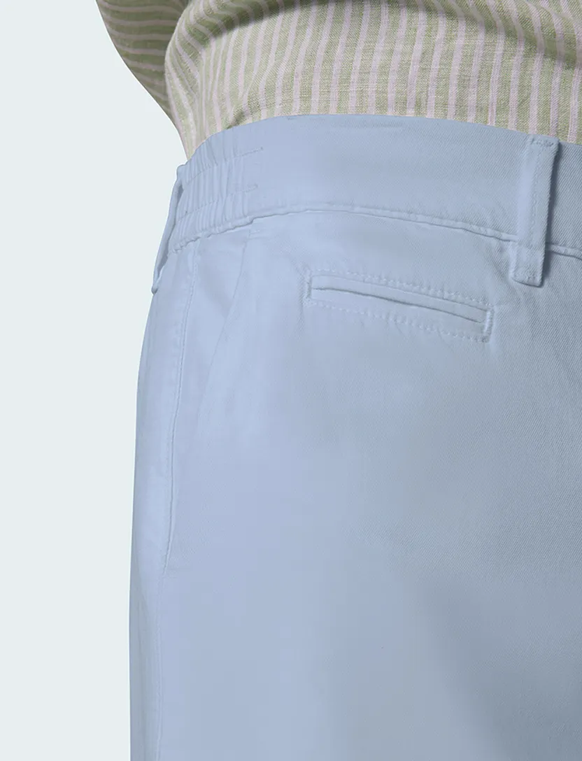 katoenen Pierre Cardin Lyon Bermuda effen lichtblauw