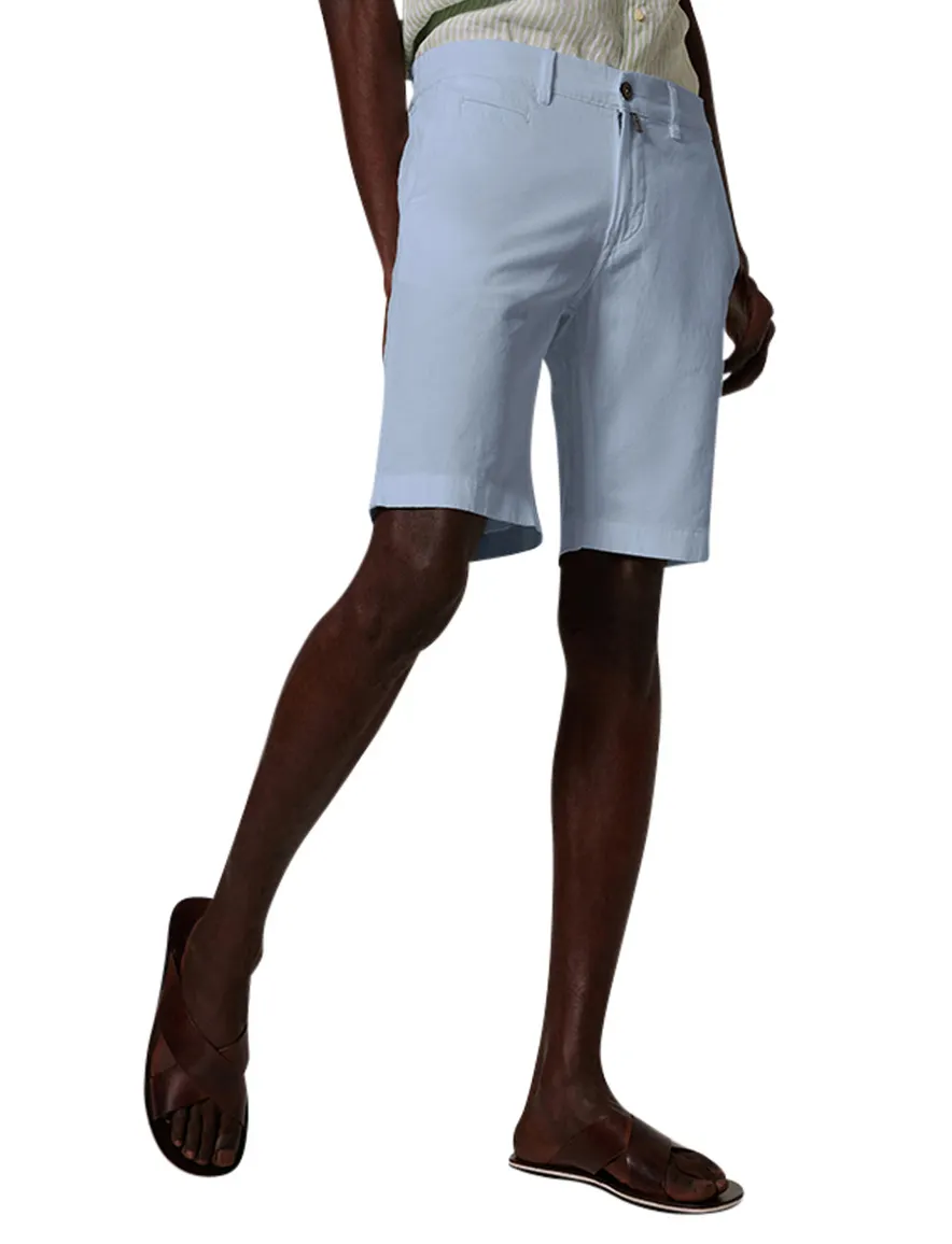 Pierre Cardin Lyon Bermuda effen lichtblauw normale fit