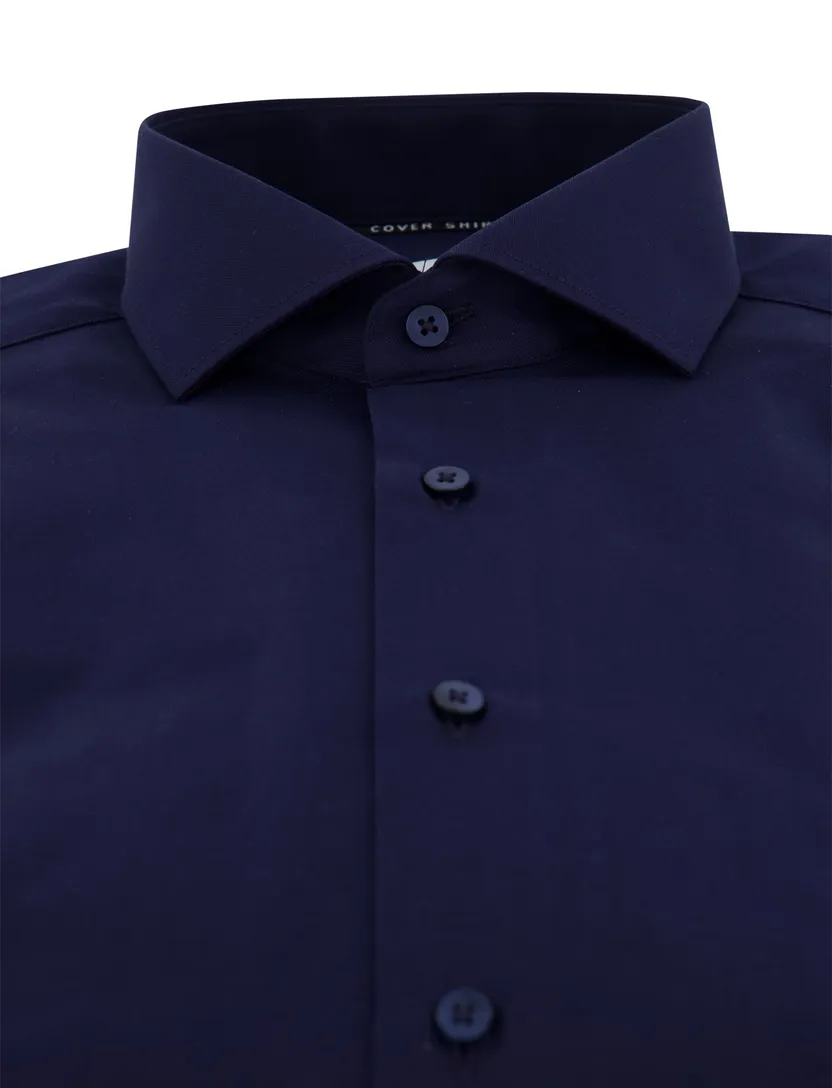 Eterna overhemd lange mouwen donkerblauw slim fit