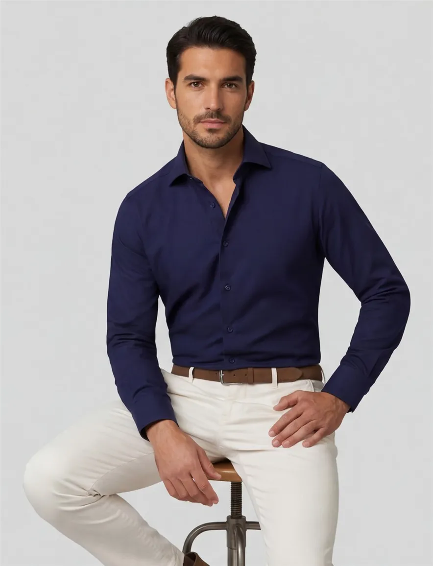 Eterna overhemd Modern Fit donkerblauw