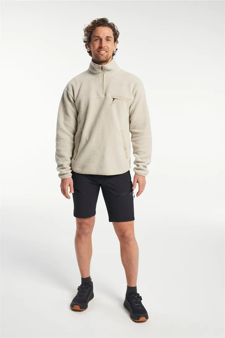 Tenson fleece half zip sweater effen beige