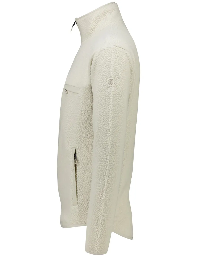 Tenson fleece half zip sweater effen beige