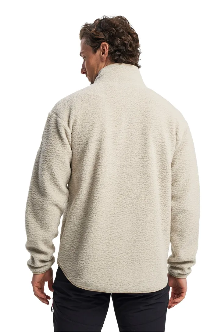 Tenson fleece half zip sweater effen beige