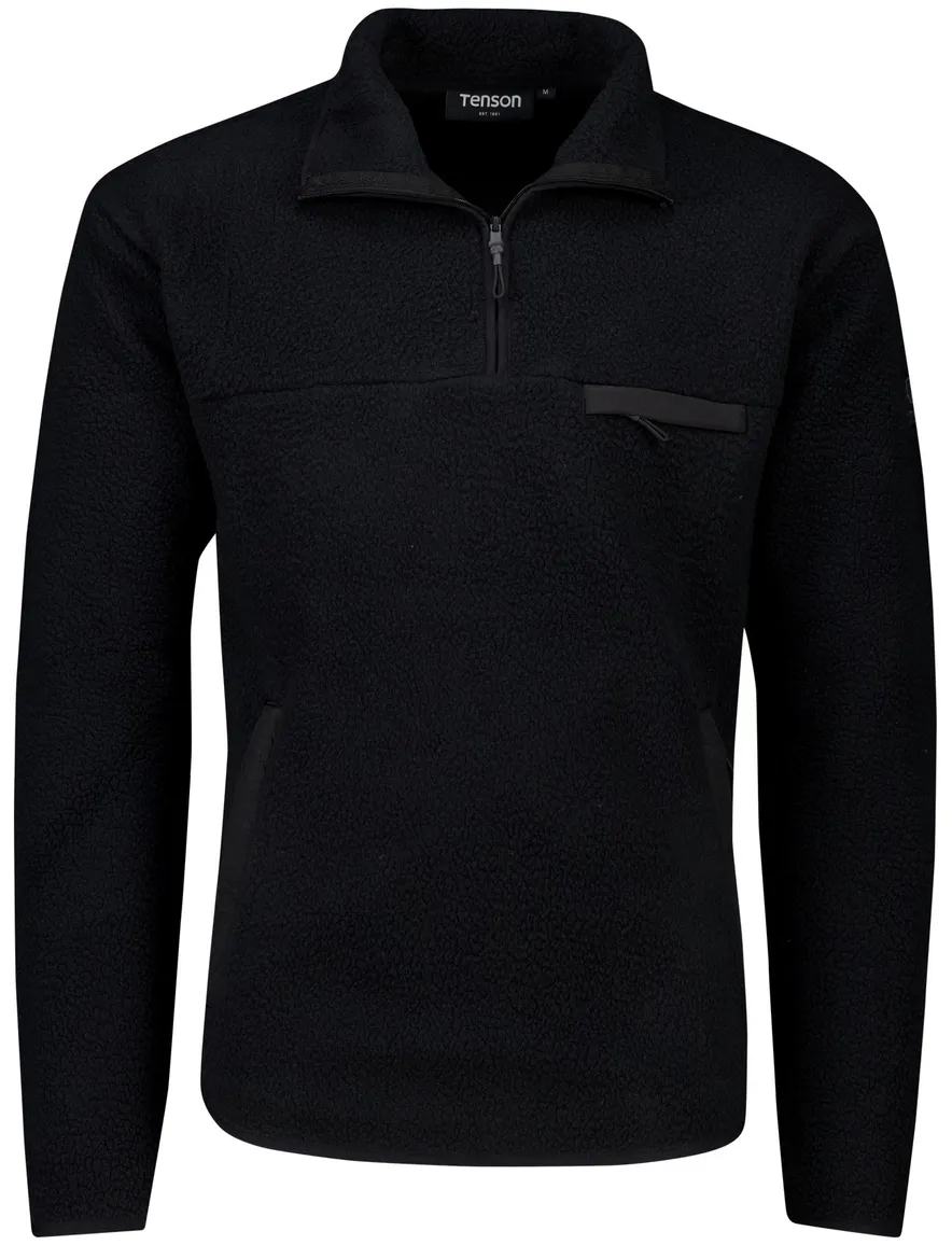 Tenson fleece teddy sweater zwart