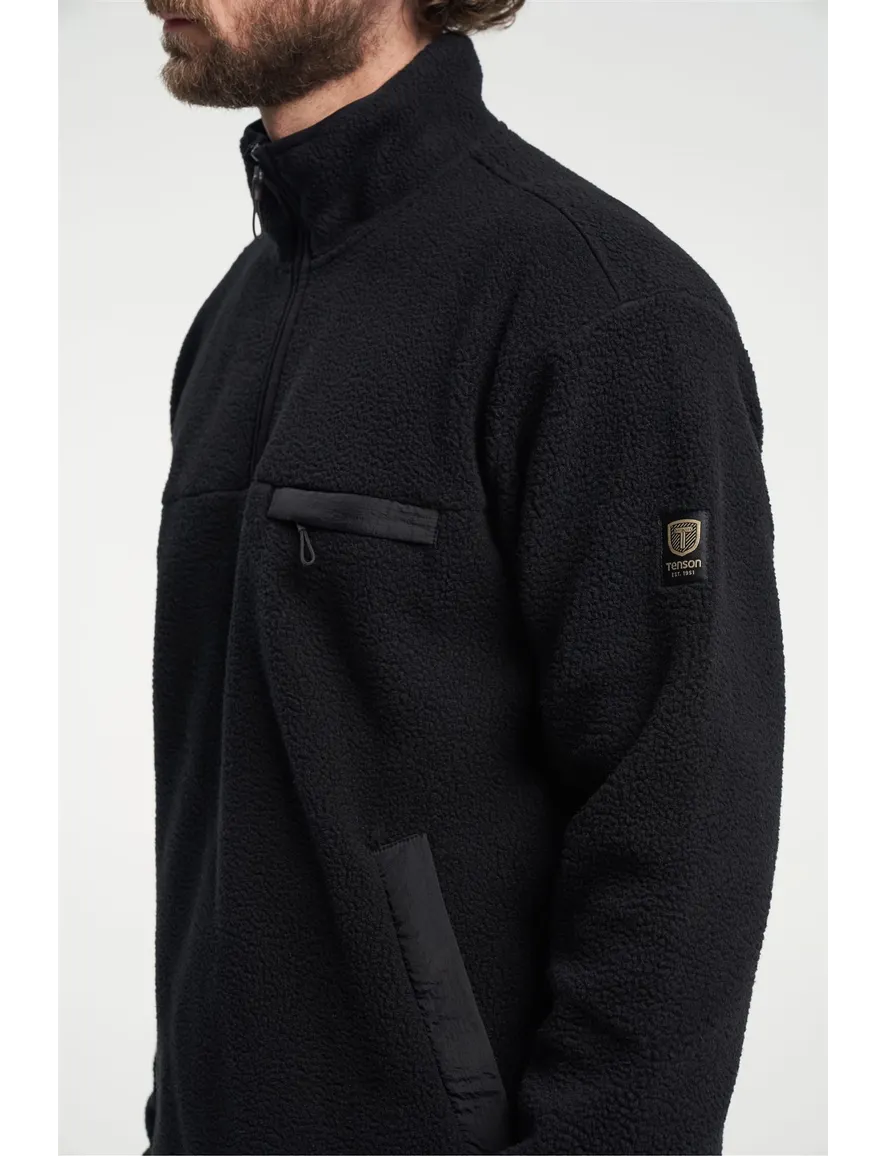 Tenson fleece teddy sweater zwart