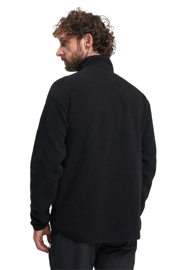 sweater Tenson fleece half zip effen zwart
