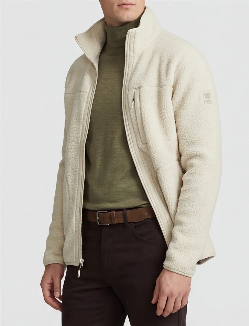 vest Tenson fleece beige normale fit borstzak