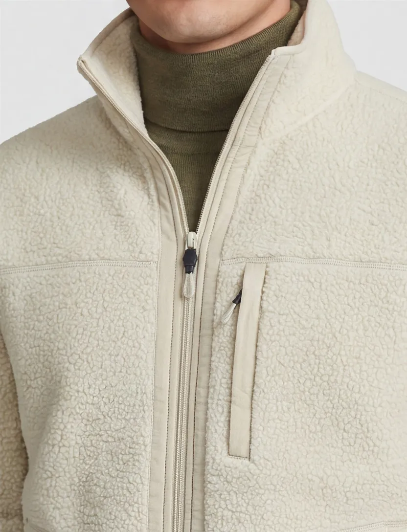 vest Tenson fleece beige normale fit borstzak