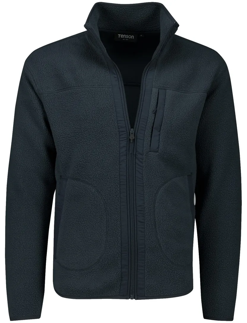 Tenson fleece vest effen donkerblauw