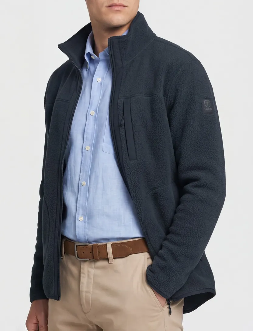 Tenson fleece vest effen donkerblauw