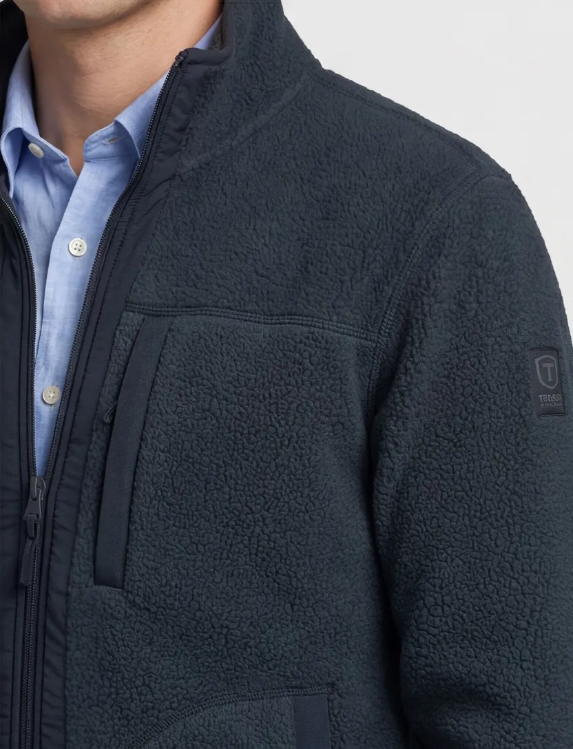 Tenson fleece vest effen donkerblauw