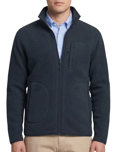 Tenson fleece vest Tenson effen donkerblauw normale fit
